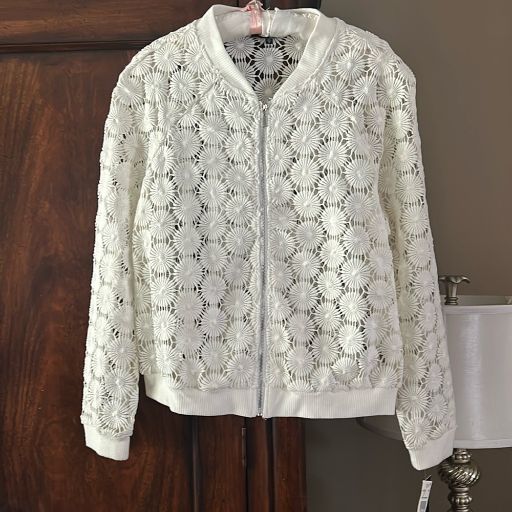 Xoxo lace bomber jacket NWT